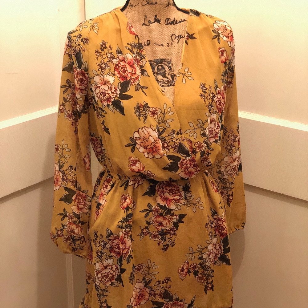 Long Sleeve Flowy Floral Dress